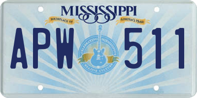 MS license plate APW511