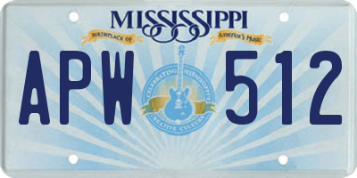 MS license plate APW512