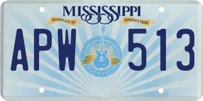 MS license plate APW513