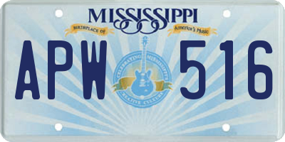 MS license plate APW516
