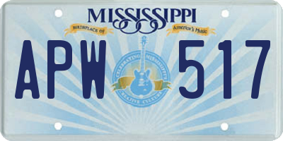 MS license plate APW517