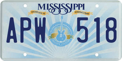 MS license plate APW518