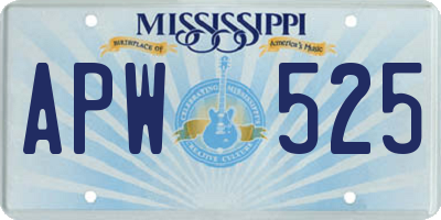 MS license plate APW525