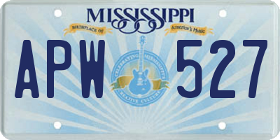 MS license plate APW527