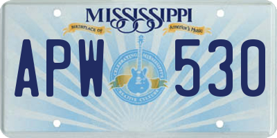 MS license plate APW530