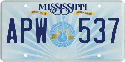 MS license plate APW537