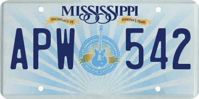 MS license plate APW542
