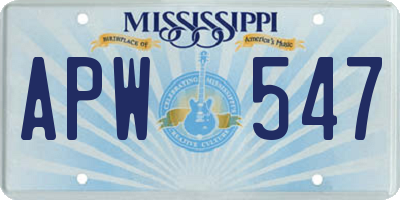 MS license plate APW547