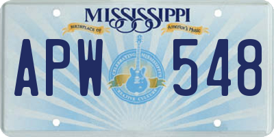 MS license plate APW548