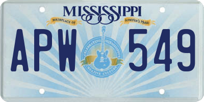 MS license plate APW549