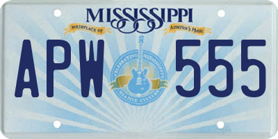 MS license plate APW555