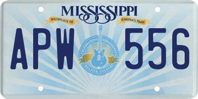 MS license plate APW556
