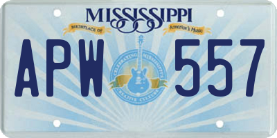 MS license plate APW557