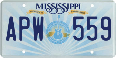 MS license plate APW559