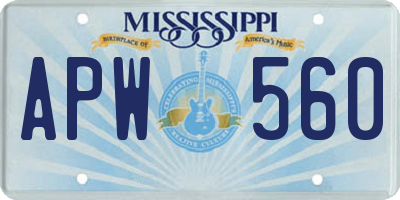 MS license plate APW560