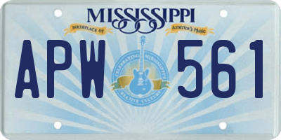 MS license plate APW561