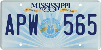MS license plate APW565