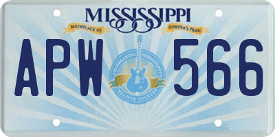 MS license plate APW566