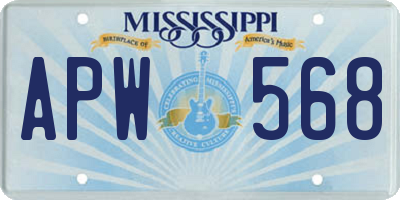 MS license plate APW568