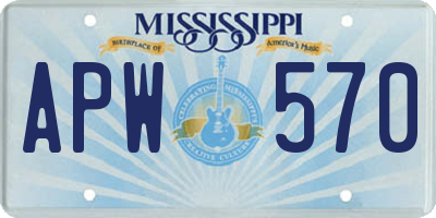 MS license plate APW570