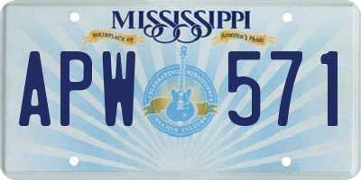 MS license plate APW571