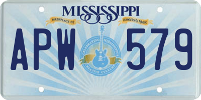 MS license plate APW579
