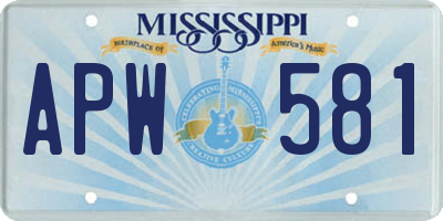 MS license plate APW581