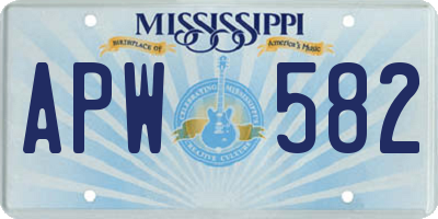 MS license plate APW582