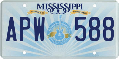 MS license plate APW588