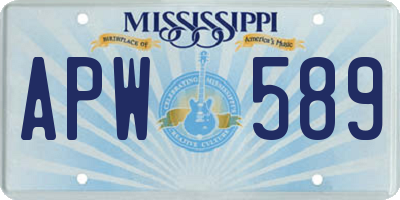 MS license plate APW589