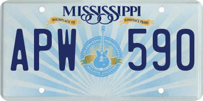 MS license plate APW590