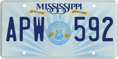 MS license plate APW592