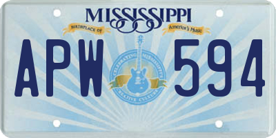 MS license plate APW594