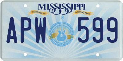 MS license plate APW599
