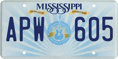 MS license plate APW605