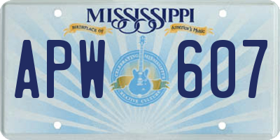 MS license plate APW607