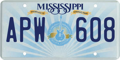 MS license plate APW608