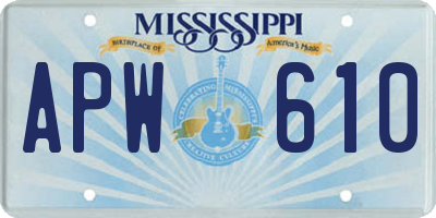 MS license plate APW610