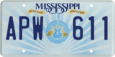 MS license plate APW611