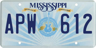 MS license plate APW612