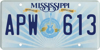 MS license plate APW613