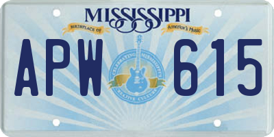 MS license plate APW615