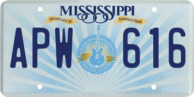 MS license plate APW616