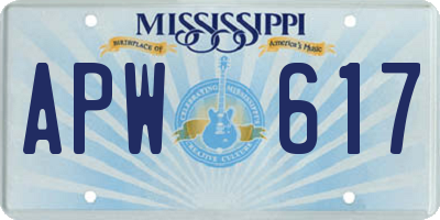 MS license plate APW617