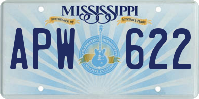 MS license plate APW622