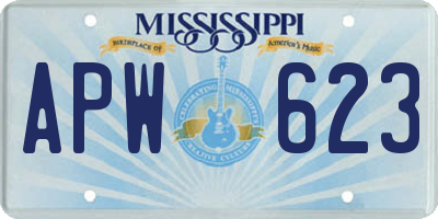 MS license plate APW623