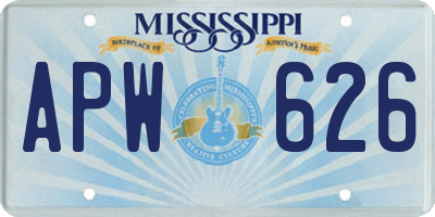 MS license plate APW626