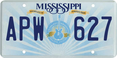 MS license plate APW627