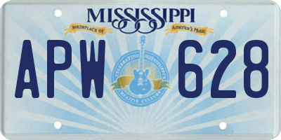 MS license plate APW628