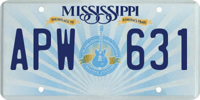 MS license plate APW631